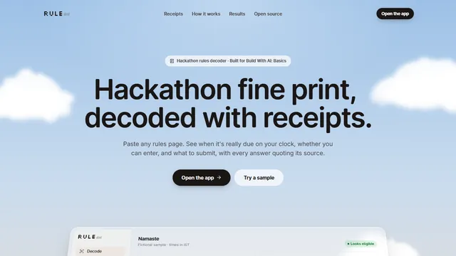 RuleDost: hackathon fine print, decoded with receipts